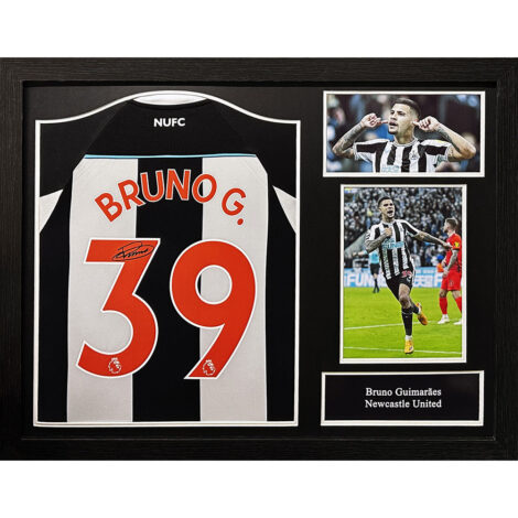 TM-04682-Newcastle-United-FC-Bruno-Guimaraes-Signed-Shirt-Framed